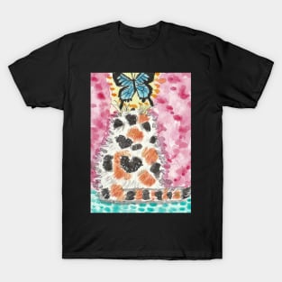 Calico kitten  art butterfly T-Shirt